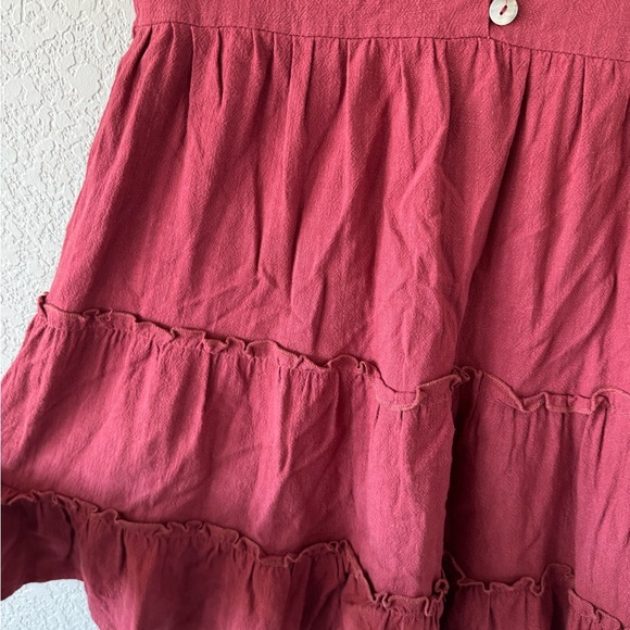 In the Beginning - Burgandy/Red dress with front bottoms and side zipper - Picture 4 of 8